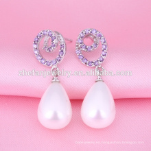 Pendientes de perlas 2018 diseños aretes de clip de oreja de china